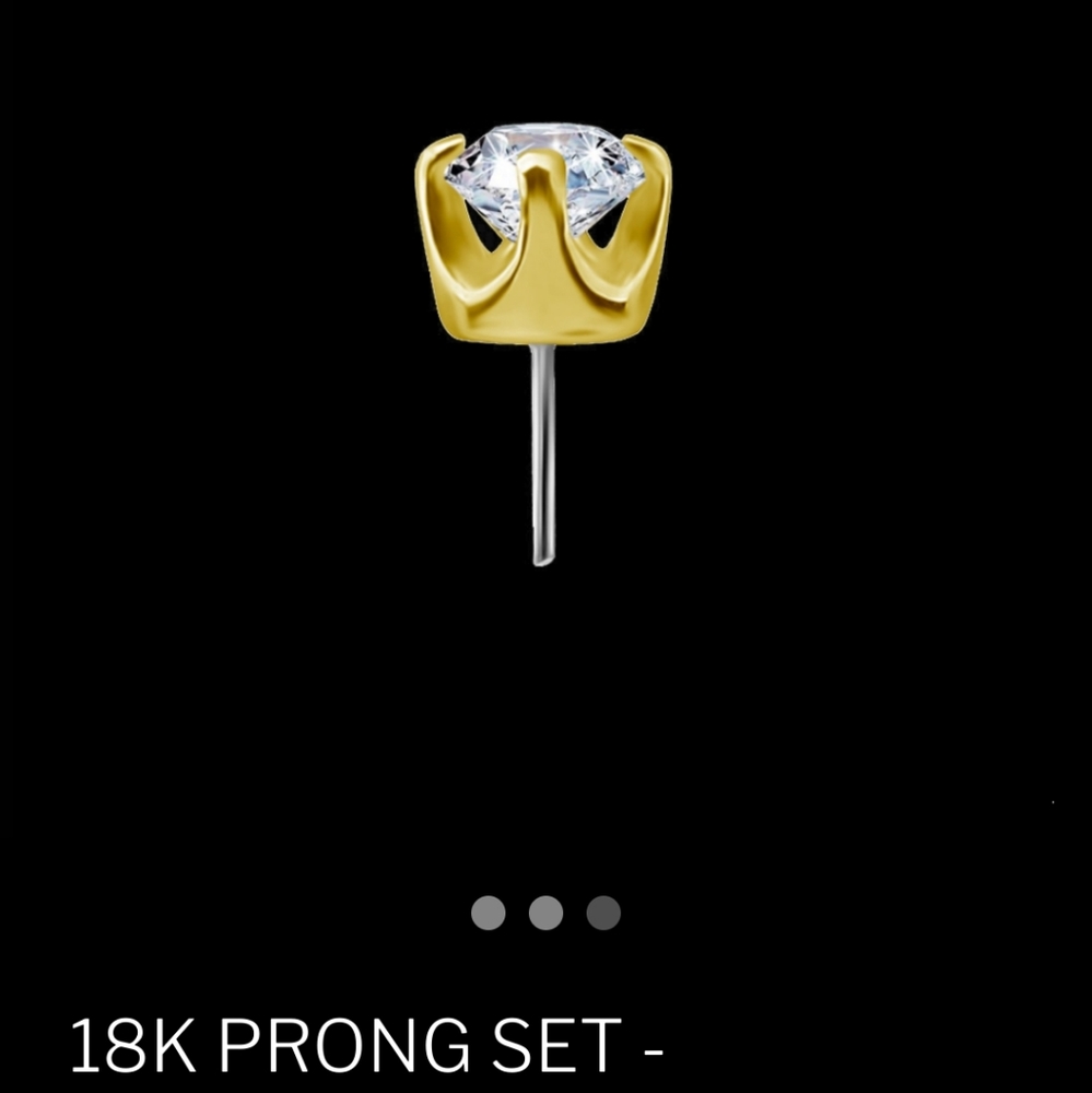 BN Nose Ring 18k gold with prong set Swarovski Zirconia